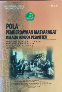 Pola pemberdayaan masyarakat melalui pondok pesantren