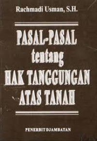 Image of Pasal-pasal tentang hak tanggungan atas tanah