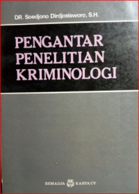 Image of Pengantar penelitian kriminologi